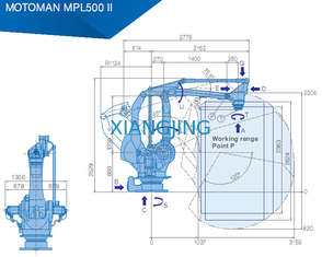 YASKAWA MPL500 II 500kg পেলোড বাছাই এবং স্থানের জন্য ব্যবহৃত শিল্প রোবট আর্ম