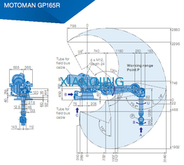YASKAWA GP165R ব্যবহৃত রোবট আর্ম 165kg পেলোড 3143mm আর্ম রোবট