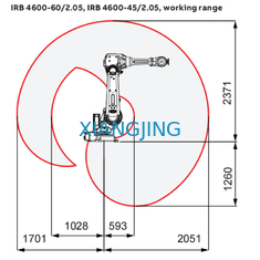 ব্যবহৃত ABB শিল্প রোবট IRB 4600 রোবট আর্ম 6 অক্ষ পিক এবং প্লেস পেলোড 60 কেজি পিক এবং প্লেস মেশিন