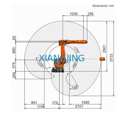 ব্যবহৃত Kuka KR70 ওয়েল্ডিং রোবট আর্মের জন্য চীনা জিবিএস রোবট লিনিয়ার ট্র্যাক রেল